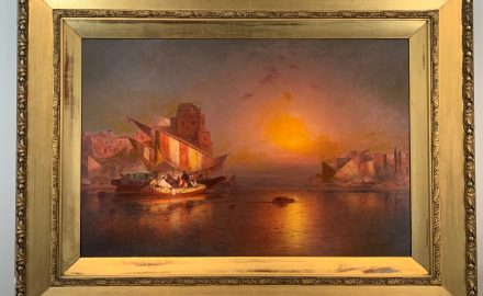 Orientalist Port Scene at Sunset