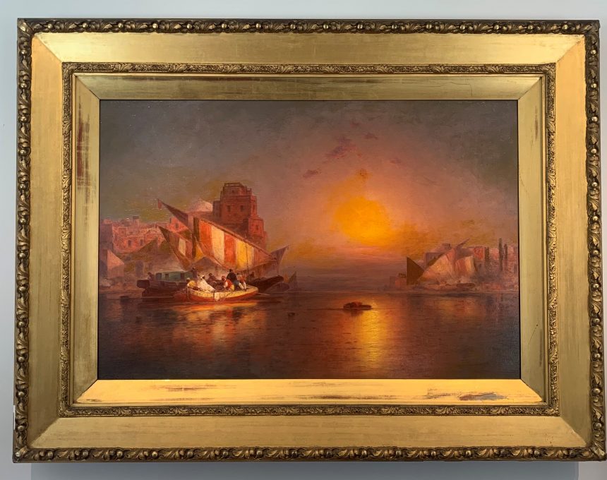 Orientalist Port Scene at Sunset